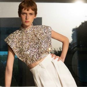 Sabina Musayev BNWT Dusty Top // Sequins Multi